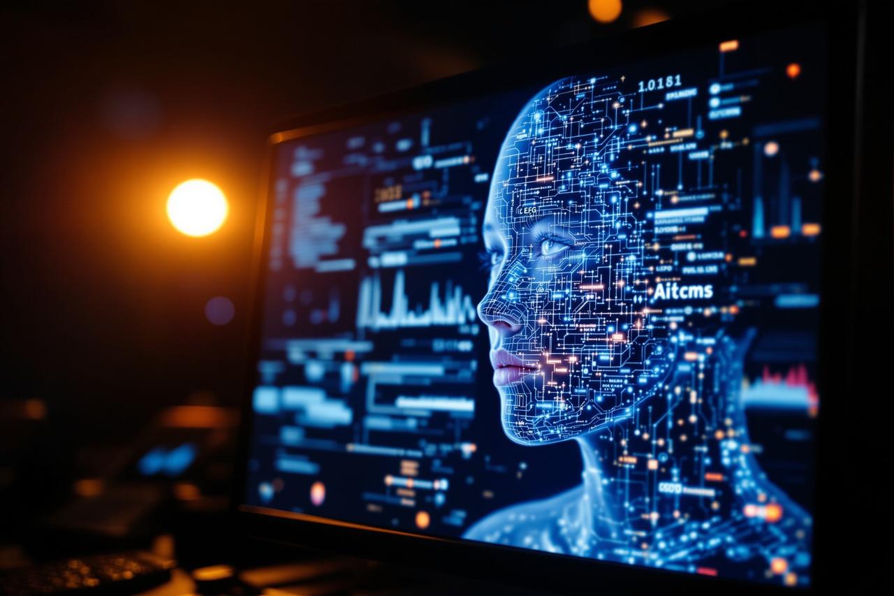 AI换脸技术概念图，真实人脸与AI生成人脸对比